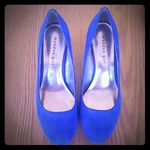 Blue velvet Madden Girl high heels